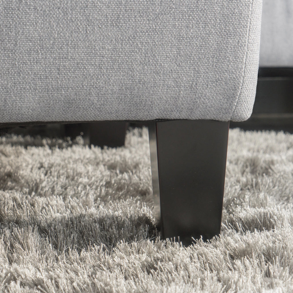 Light Grey Tufted Rectangular Ottoman U4829