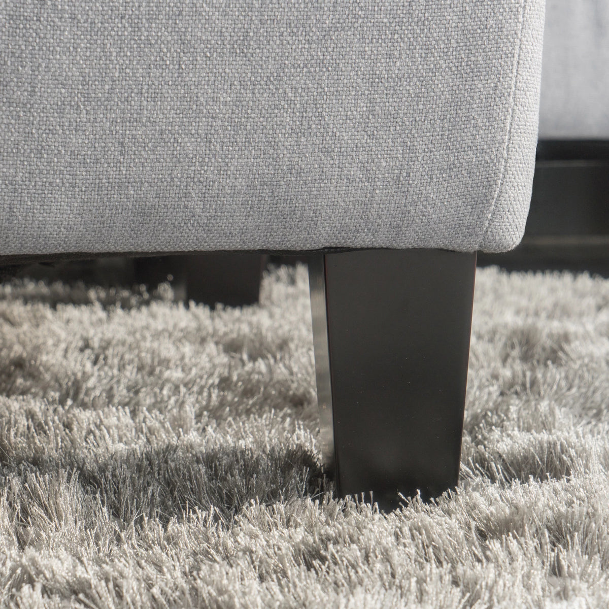 Light Grey Tufted Rectangular Ottoman U4829
