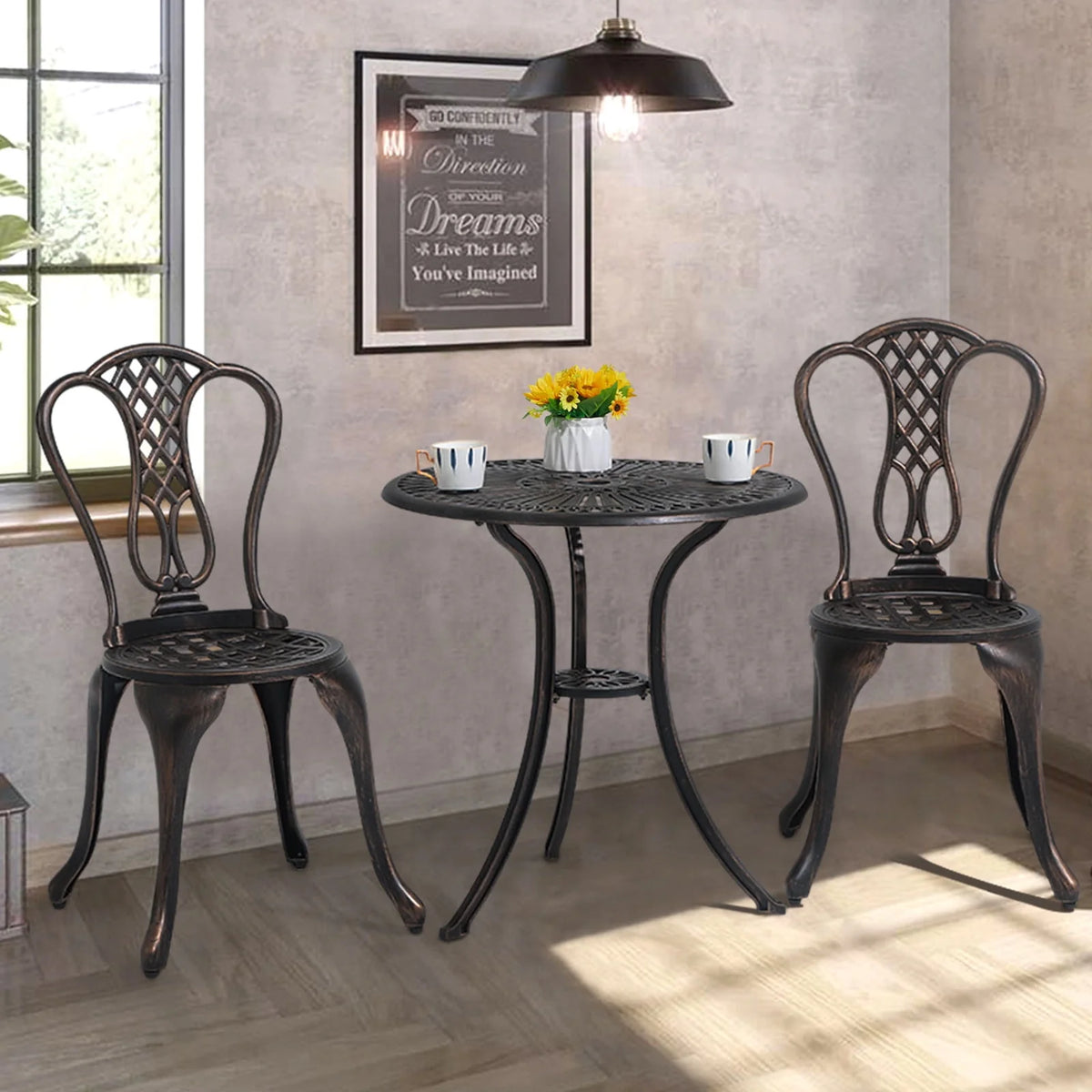 3-Piece Cast Aluminum Outdoor Bistro Set T4033