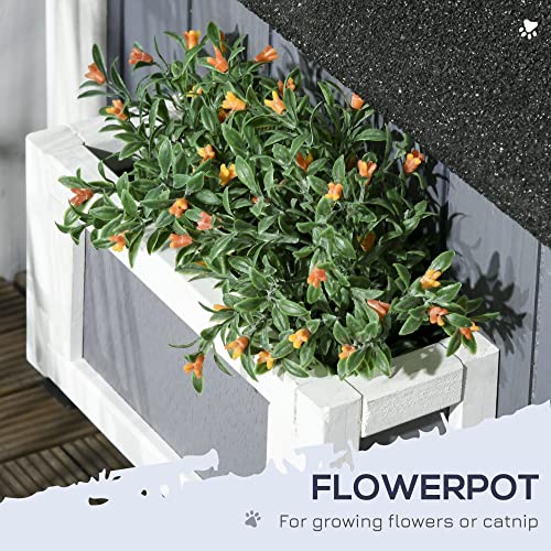 Gray Outdoor Cat House with Weather-Resistant Roof F72171
