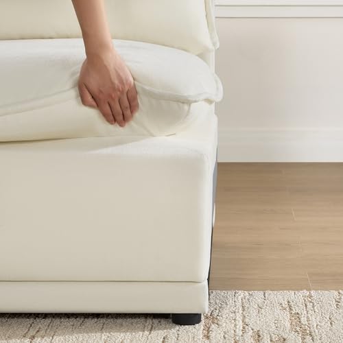 Oversized Modular Sectional Sofa Set, 4 Seater L Shaped Couch, Cream K89241