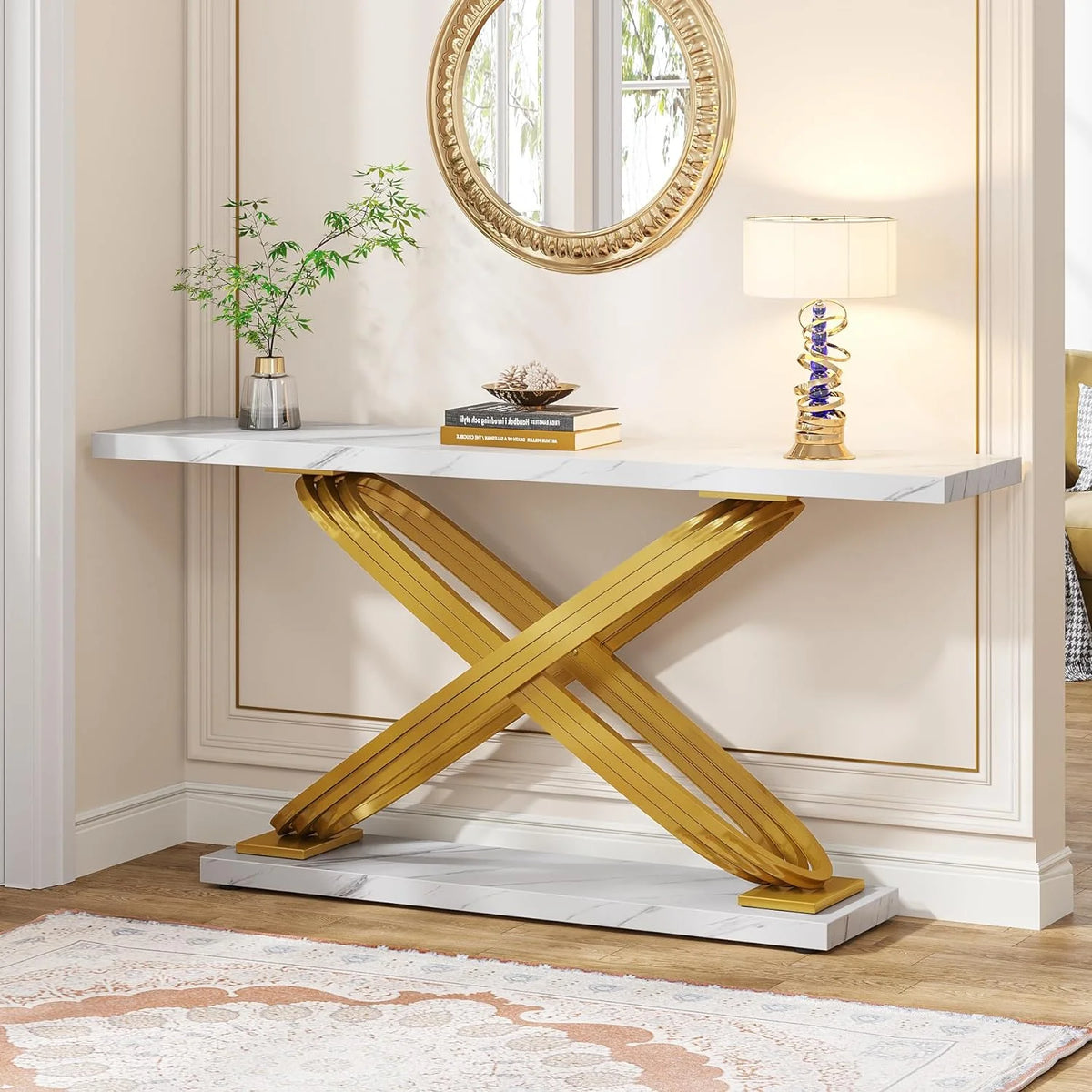 55" Faux Marble Console Table K9554