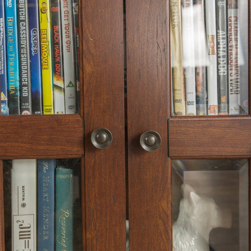 41x22 Wood Media Storage Tower Cabinet Brown A3853