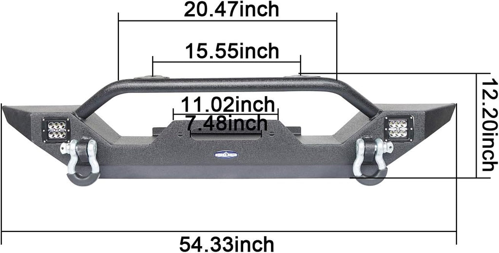 Front Bumper & Rear Bumper Combo with Tire Carrier Set L506