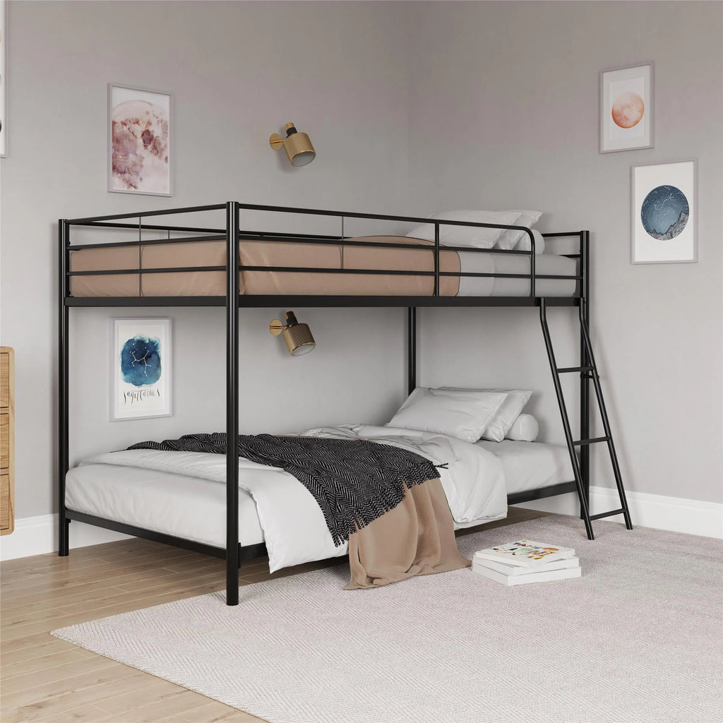 Black Twin-over-Twin Low Profile Bunk Bed R402