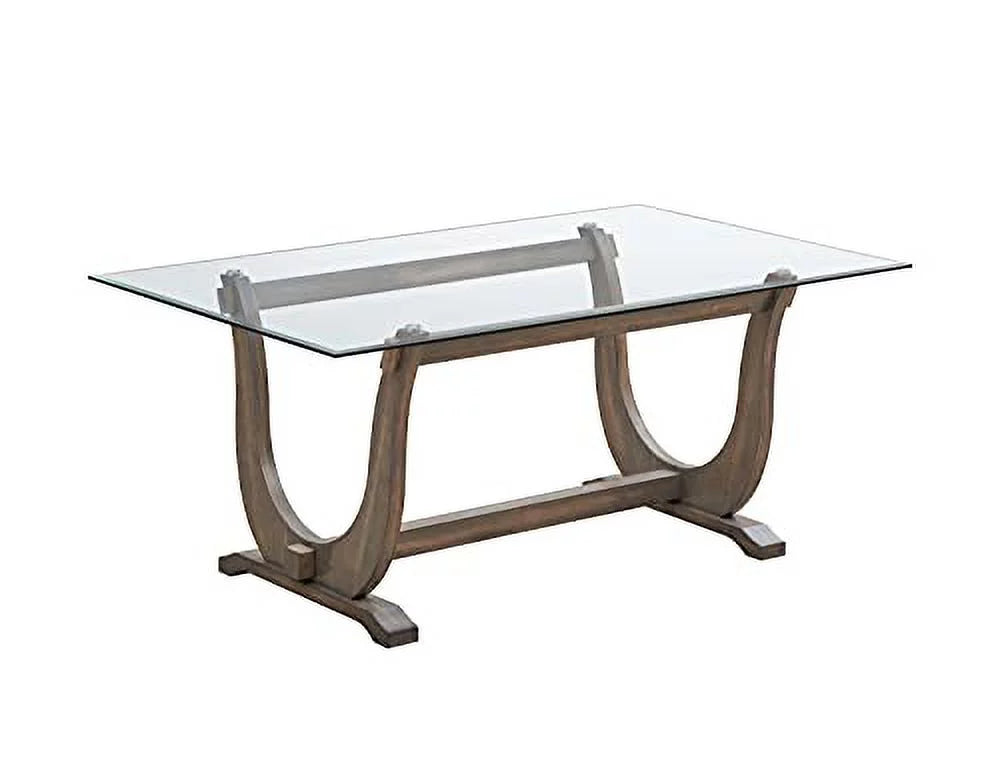 7 Piece Glass Top Dining Set Table & 6 Chairs Y675995