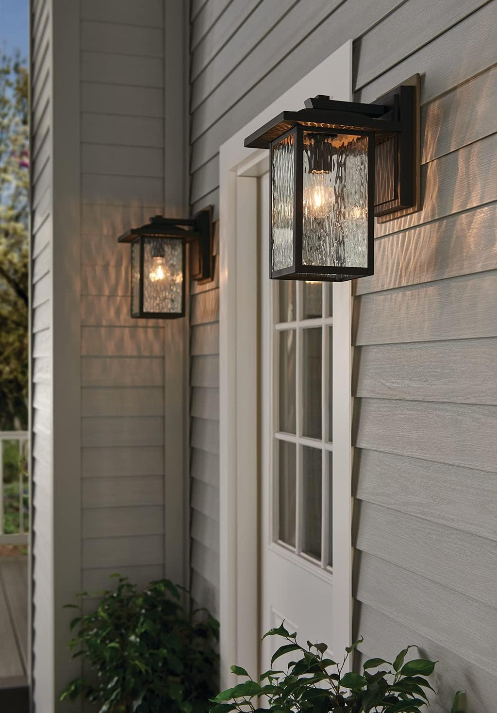 1 Light Textured Black Outdoor Wall Light R487