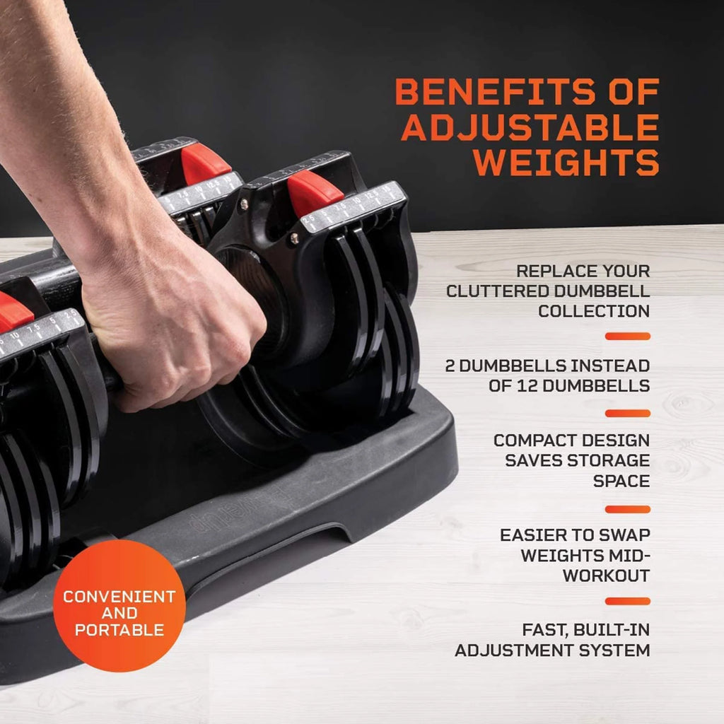 15 Pound Adjustable Dumbbells Set, 2 Pcs R25988