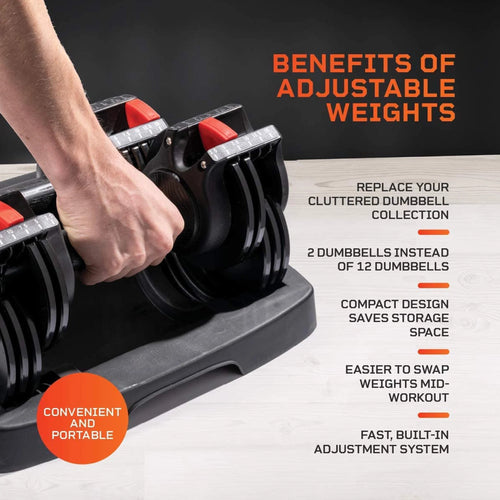 15 Pound Adjustable Dumbbells Set, 2 Pcs R25988