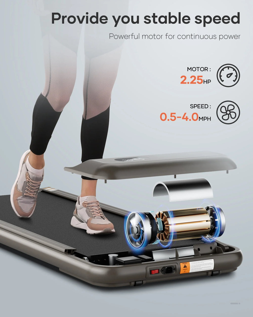Treadmill Walking Pad with Remote Control 2 in 1 Portable A9010