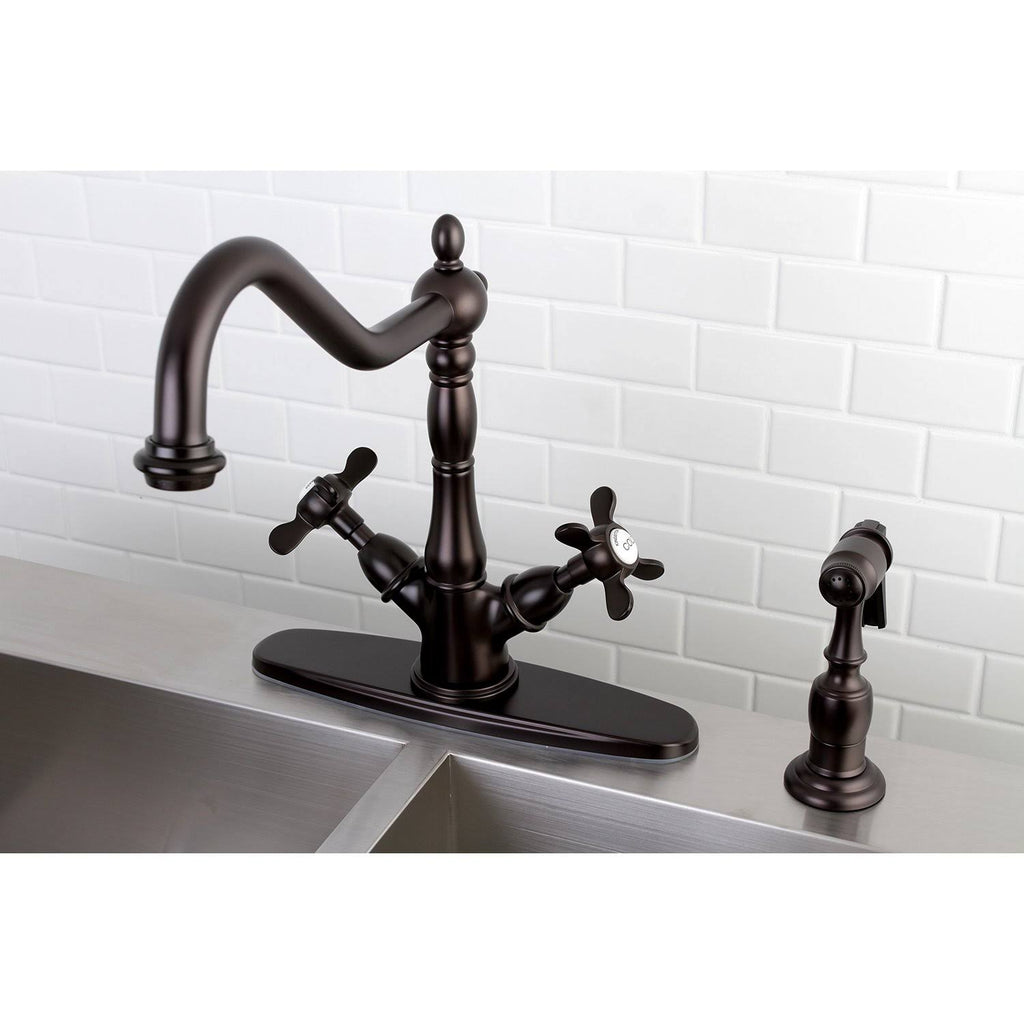 Chrome Deck Mount Kitchen Faucet with Brass Sprayer M860757