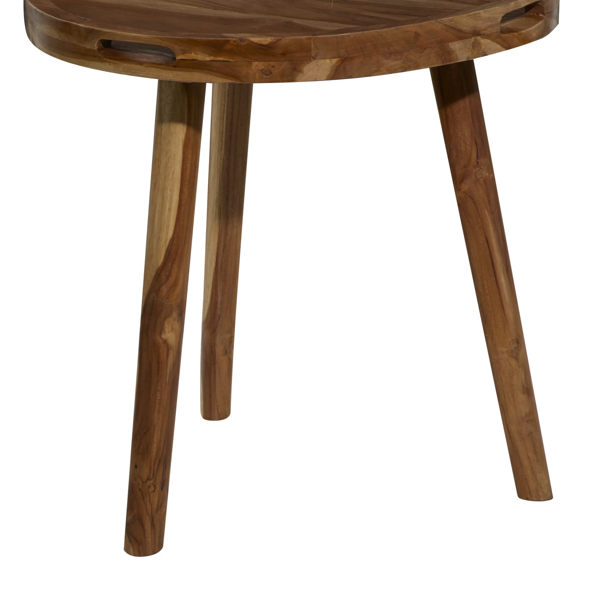 24" x 24" Brown Teak Wood Accent Table with Tripod Legs T629923