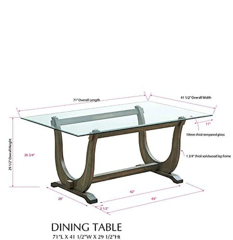 7 Piece Glass Top Dining Set Table & 6 Chairs Y675995