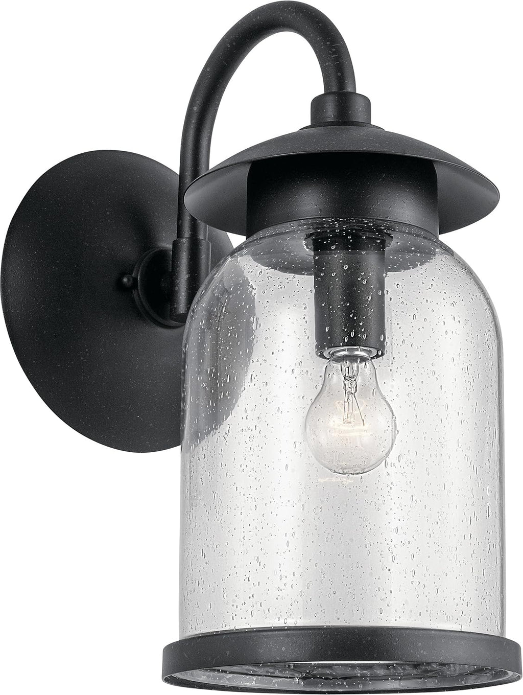 1 Light Textured Black Outdoor Wall Light R487