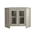 Dark Taupe Corner TV Stand with Glass Doors S20738