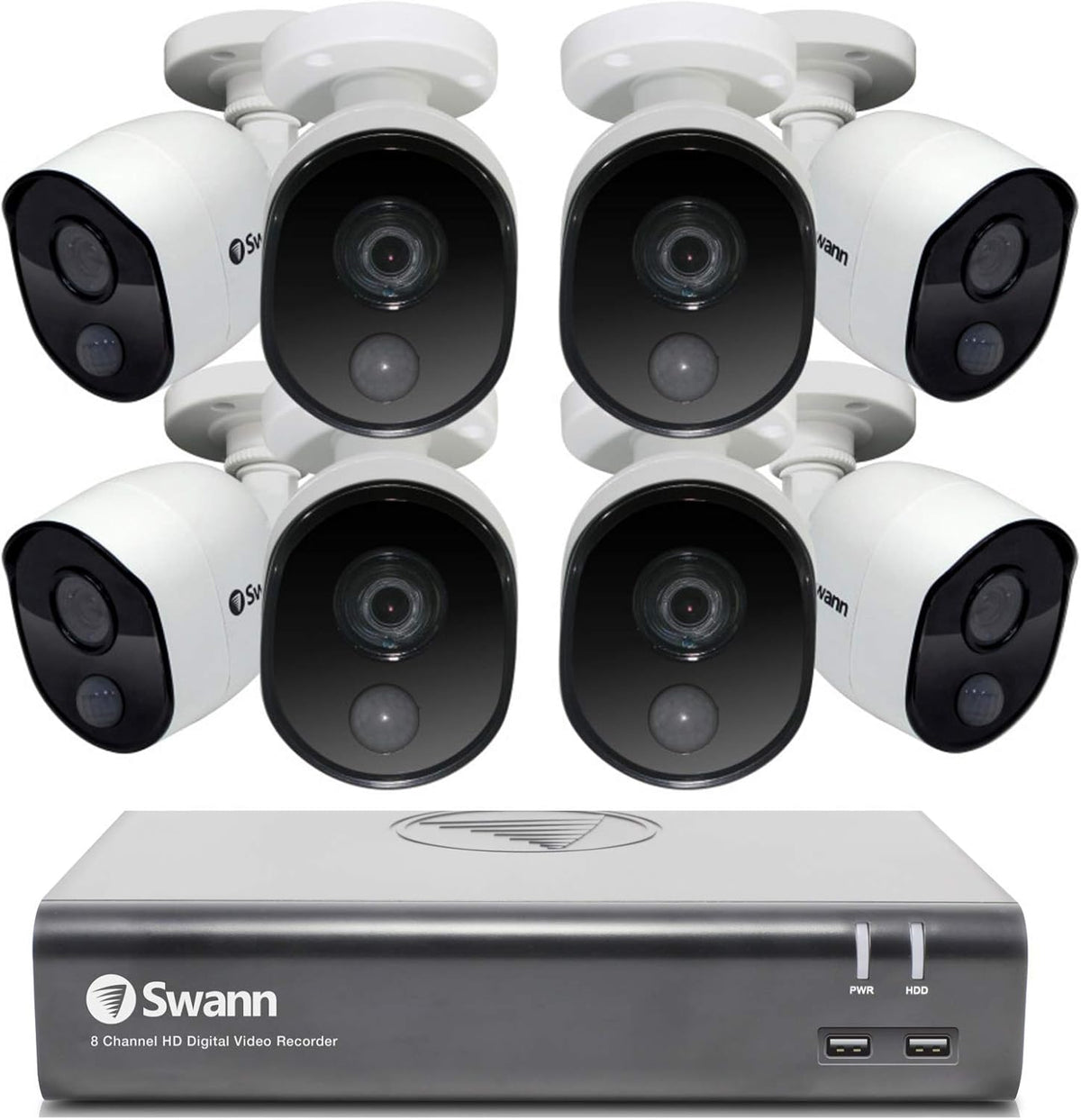 8 Channel 8 Bullet Camera 1080p HD DVR Wired CCTV System Q56252