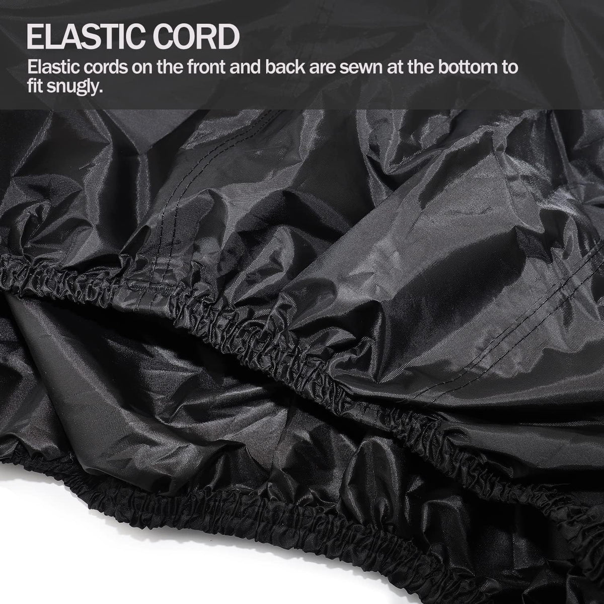 Black Waterproof Snowmobile Cover with Elastic Bottom, 115x51x48 K14084
