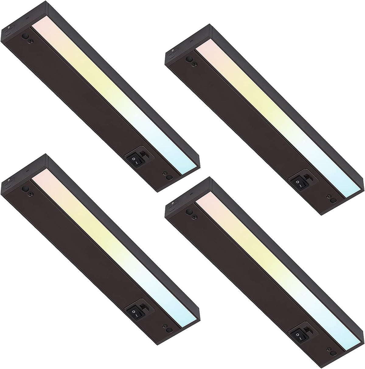 LED Under Cabinet Light, 12 Inch, 8W, Dimmable, 3 Color Selectable, Pack of 4 Z6068