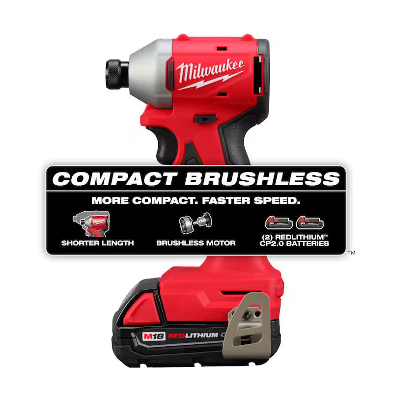 18-Volt Lithium-Ion Brushless Cordless 1/4 in. Impact Driver Kit M74480