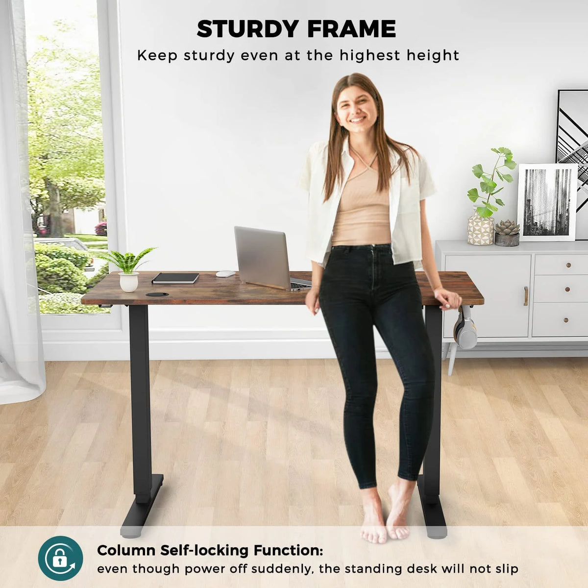 Electric Height Adjustable Standing Desk 55 x 24 in C241028