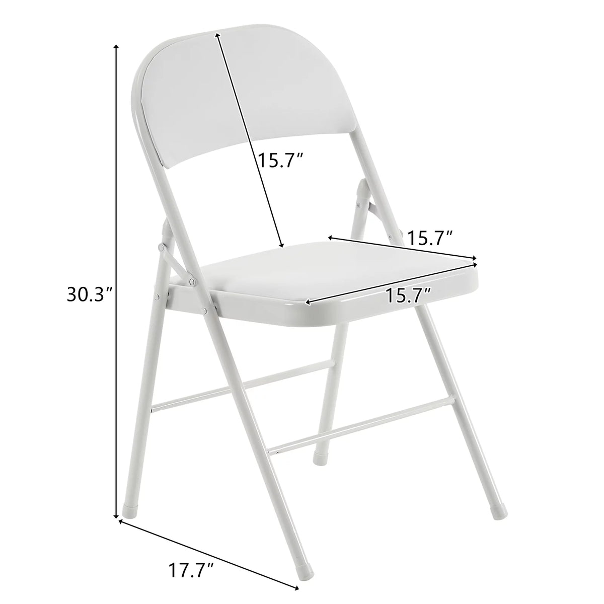 6 Pack Black Folding Chairs Cushioned Padded Seat Metal Frame M223204