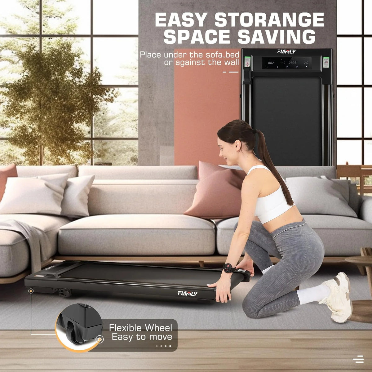 Under Desk Treadmill 2.5HP Walking Pad with Remote Control H87621