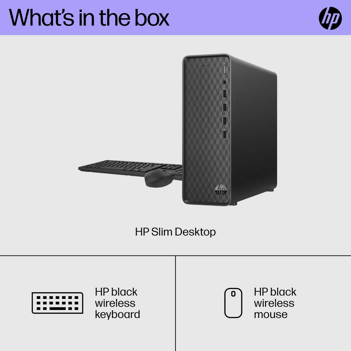Black Slim Desktop Tower Y265904