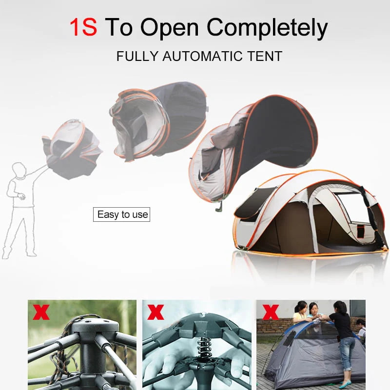4/6/8 Person Water-Resistant Windproof Camping Tent with Carry Bag Q9758