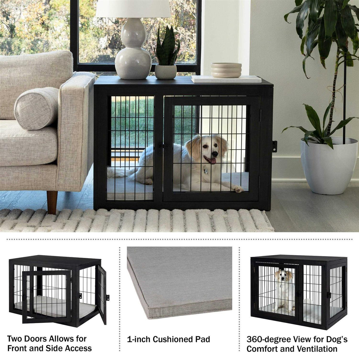 Furniture-Style Dog Crate with Double Doors X139