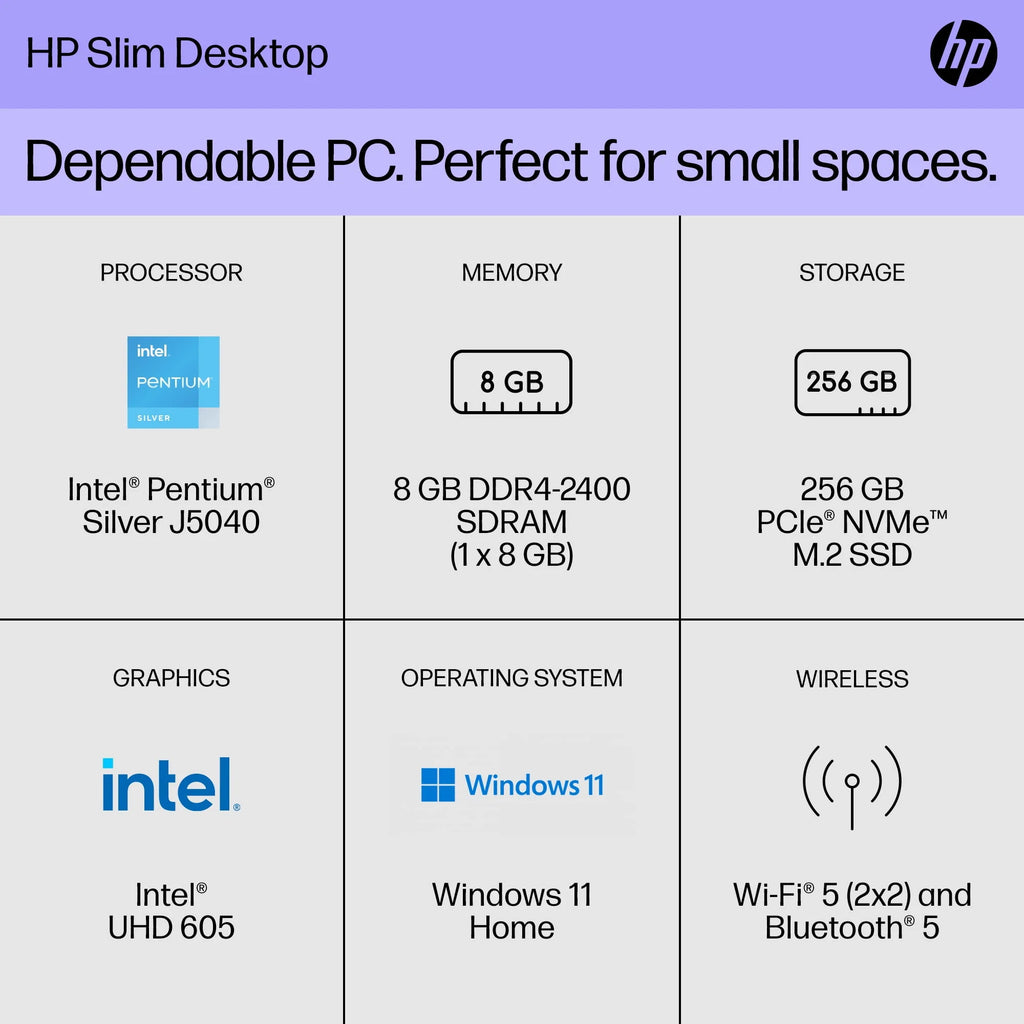 Black Slim Desktop Tower Y265904