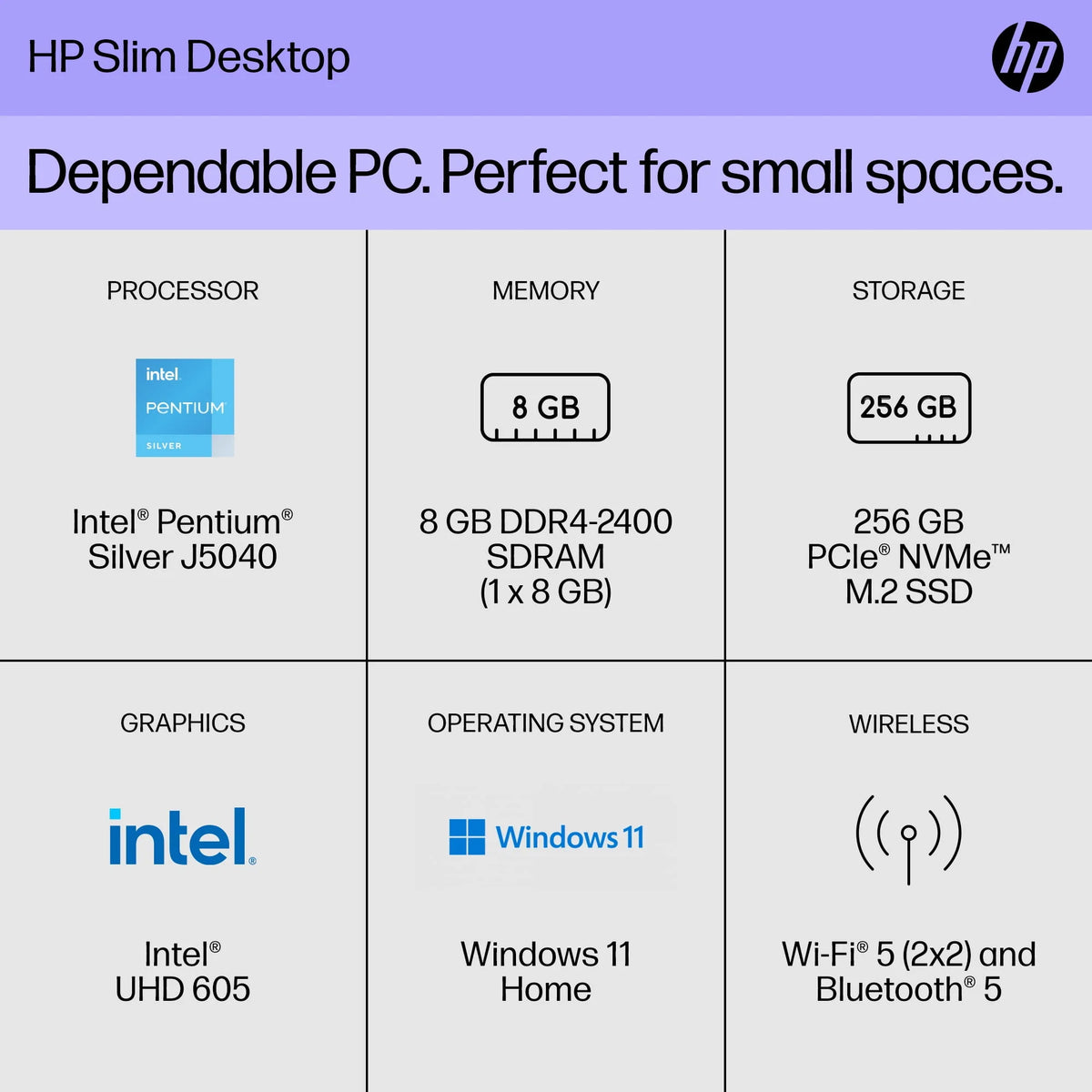 Black Slim Desktop Tower Y265904