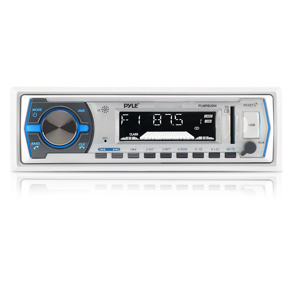 Bluetooth Marine Receiver Stereo with 6.5 Water-Resistant Loudspeaker, Marine Antenna & 50' 16G Speaker Wire D150068