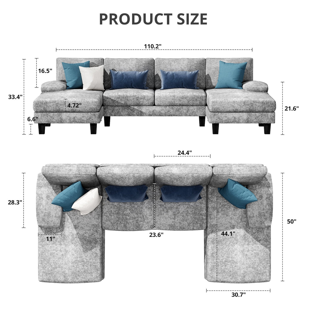 U-Shaped Sectional Sofa with Chaise Q2793