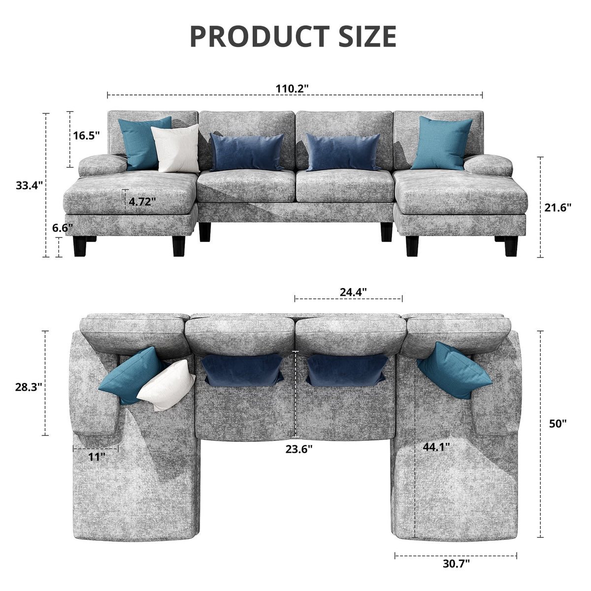 U-Shaped Sectional Sofa with Chaise Q2793