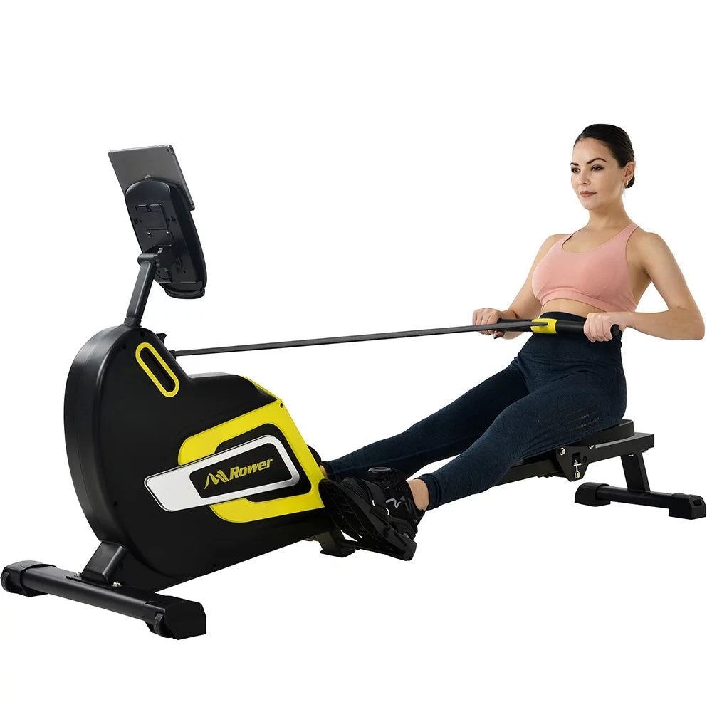 Magnetic Rowing Machine Folding 330lb Weight Capacity Silver O27724
