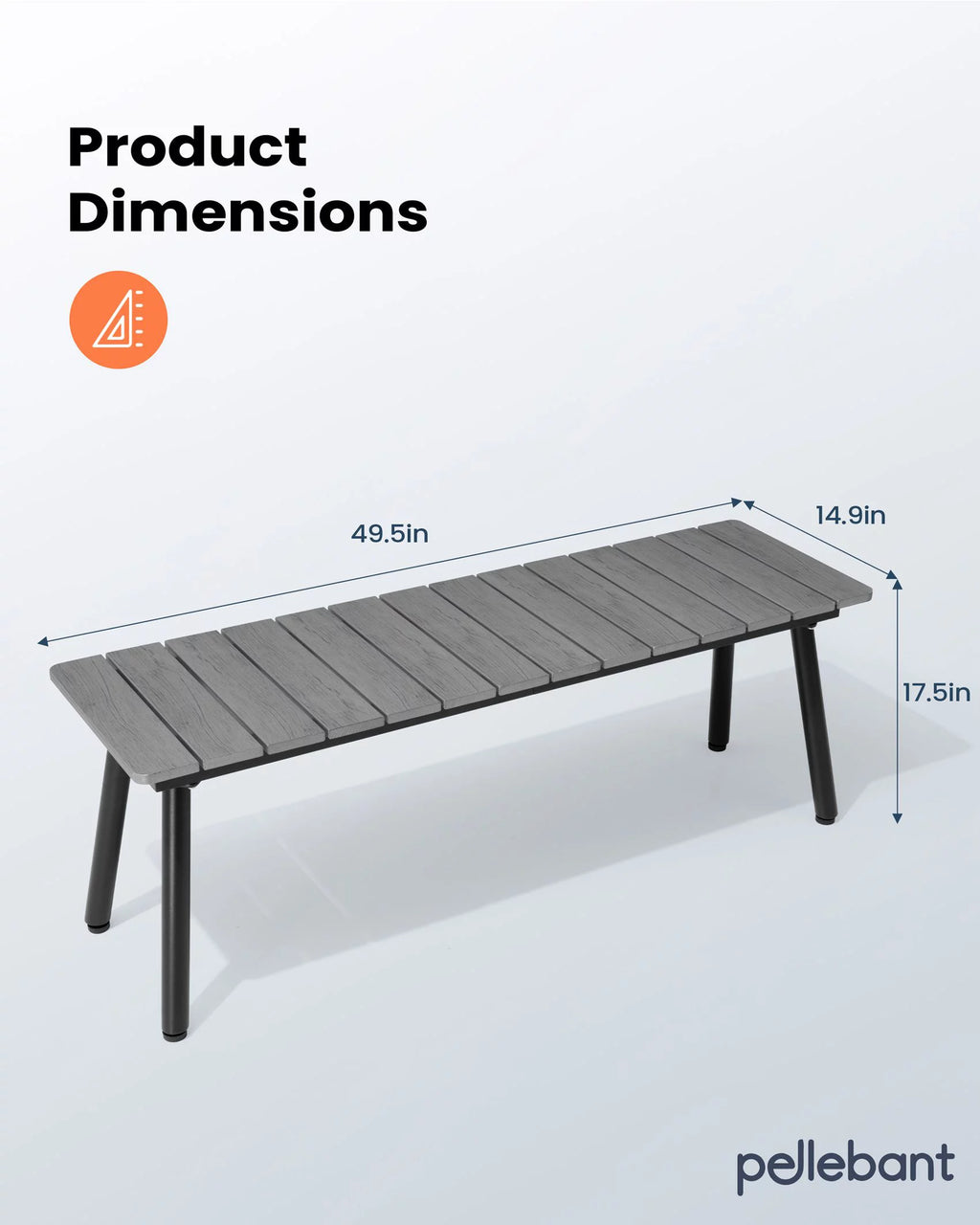 Gray Outdoor Dining Bench H20273