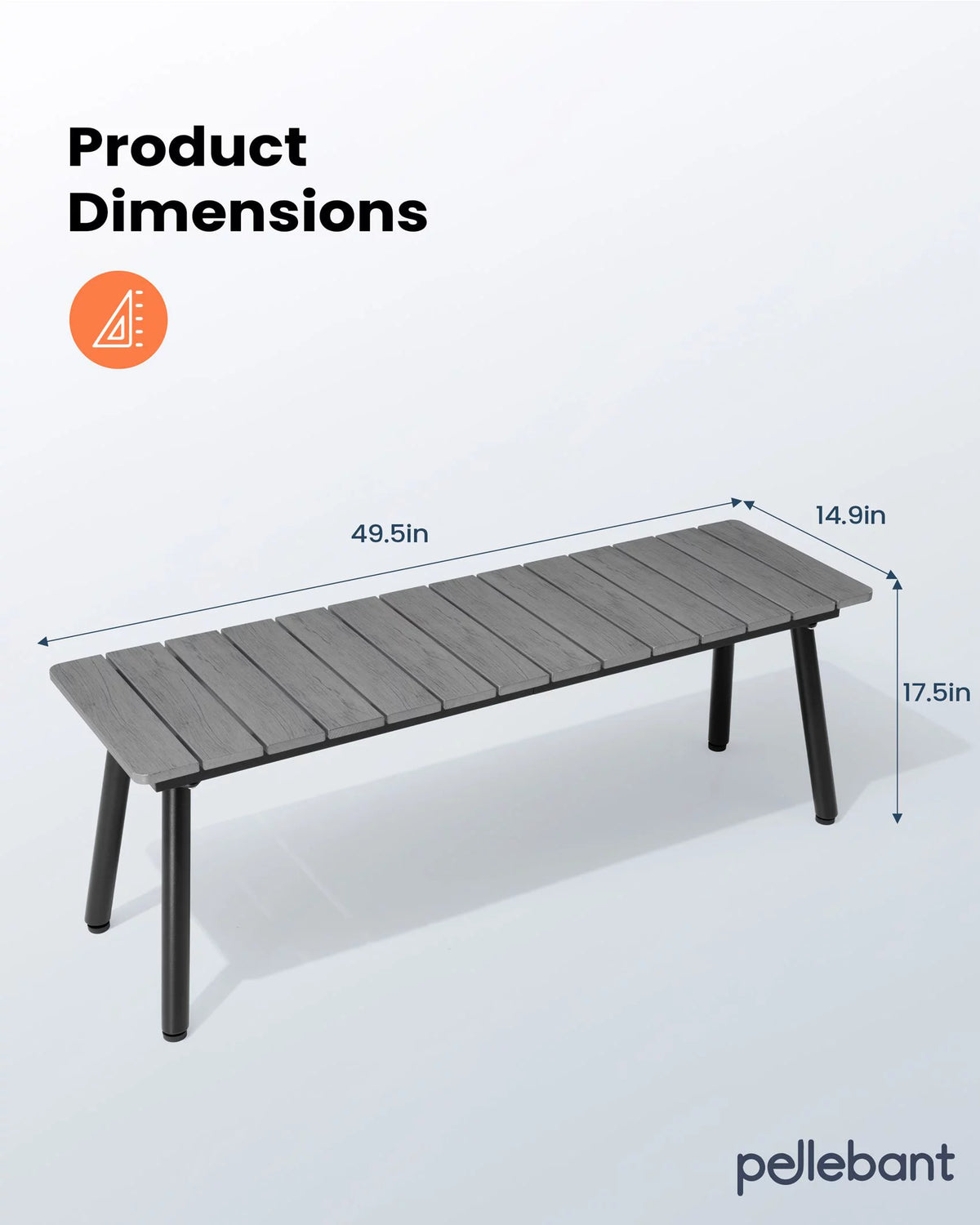Gray Outdoor Dining Bench H20273