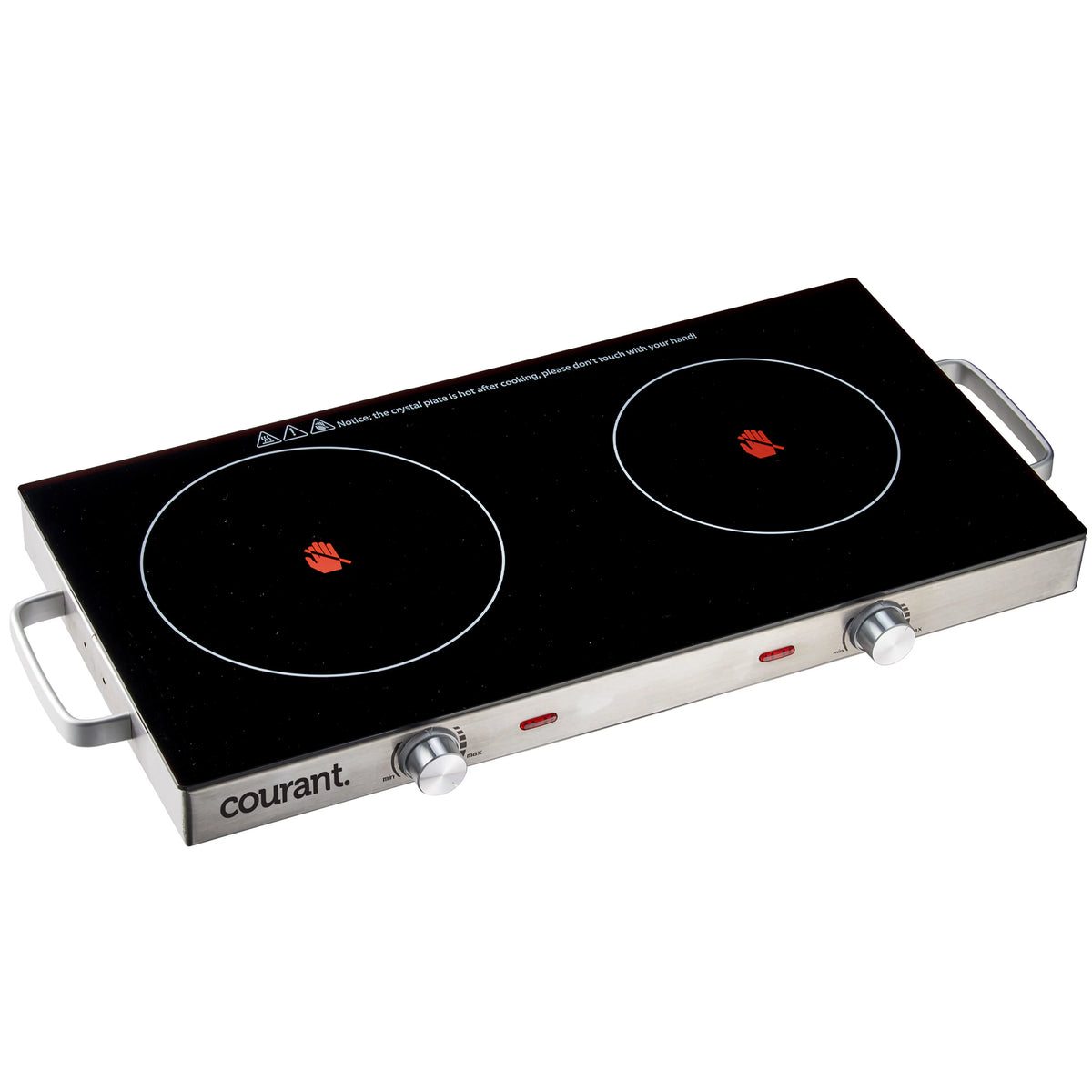 Electric Double Infrared Burner Ceramic Glass Cooktop 1700W Stainless Steel D758294
