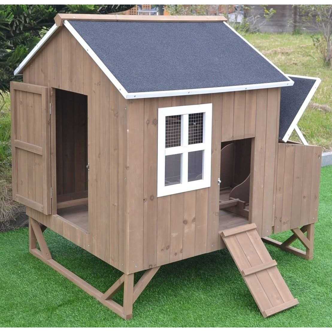 Large Wood Chicken Coop with 3 Nesting Box P107735