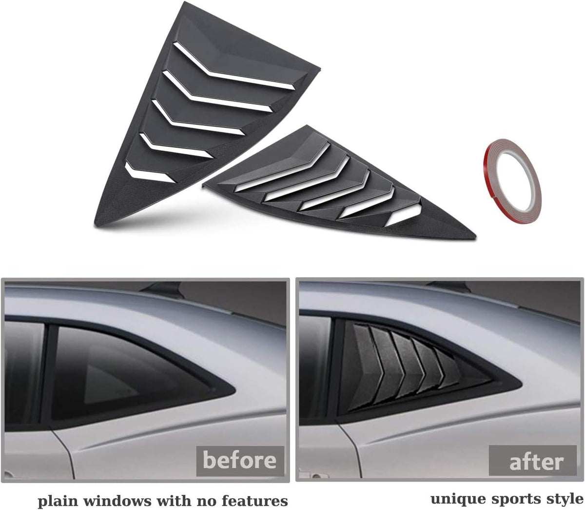 Matte Black ABS Window Louvers and Sunshade Covers G71711