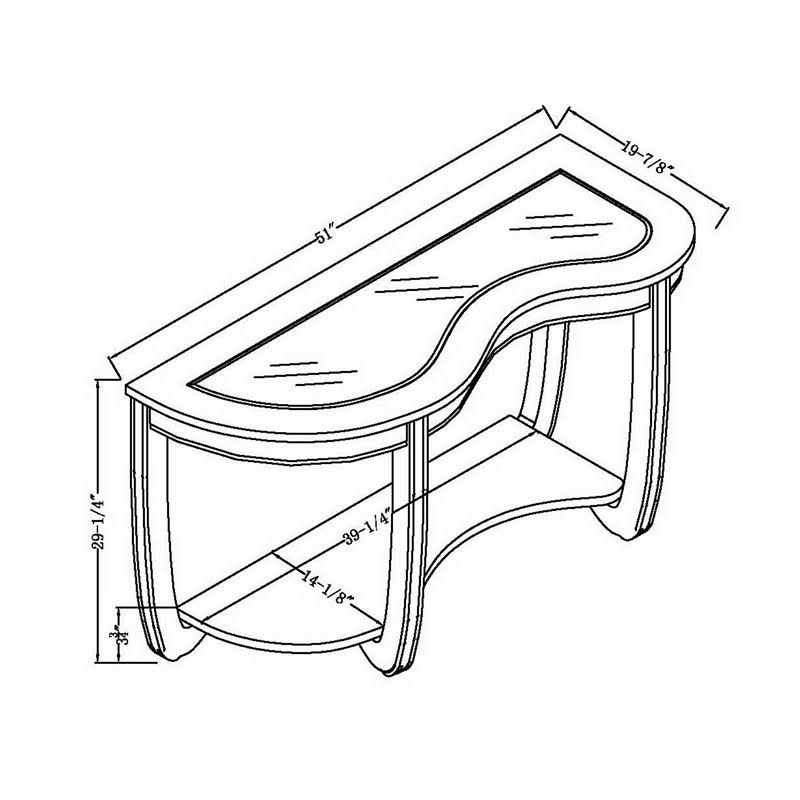 Dark Cherry Curved Console Table A5777
