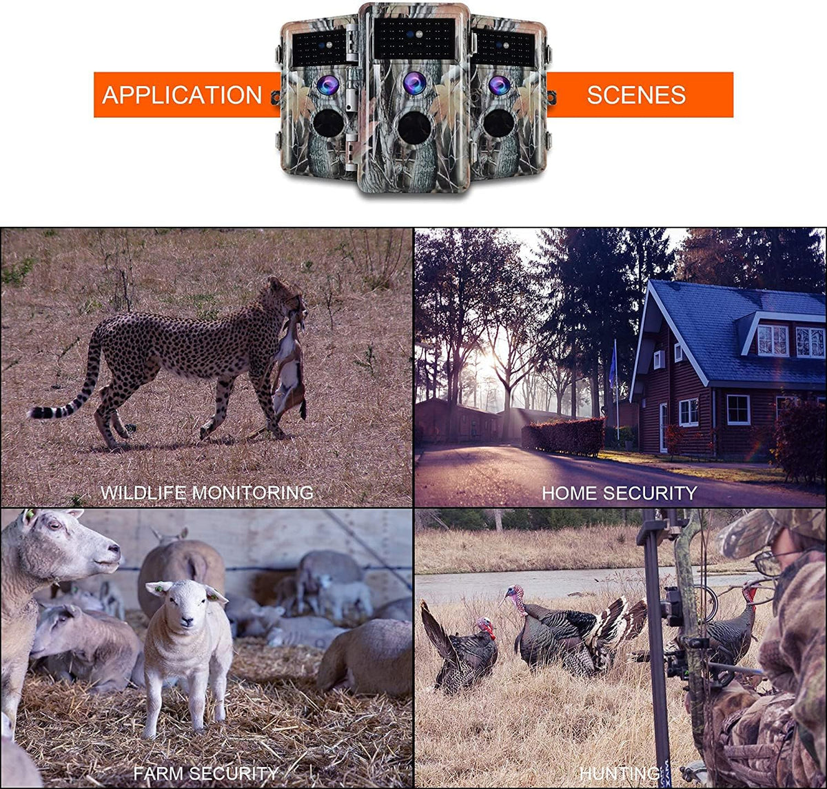 2-Pack Night Vision Trail Cameras 24MP 1296P IP66 Waterproof O2860
