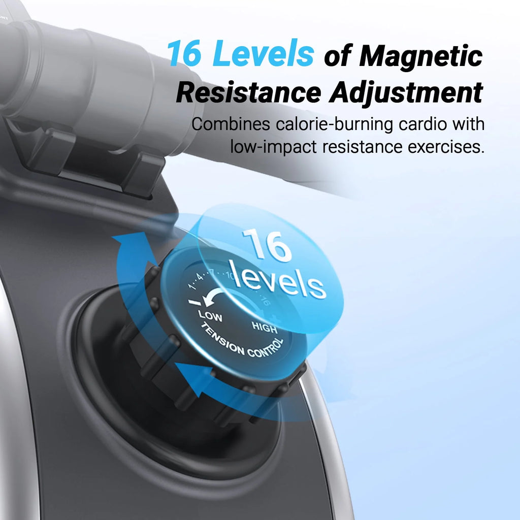 Magnetic Rowing Machine Quiet 16 Levels of Resistance Bluetooth Black Rower P302916