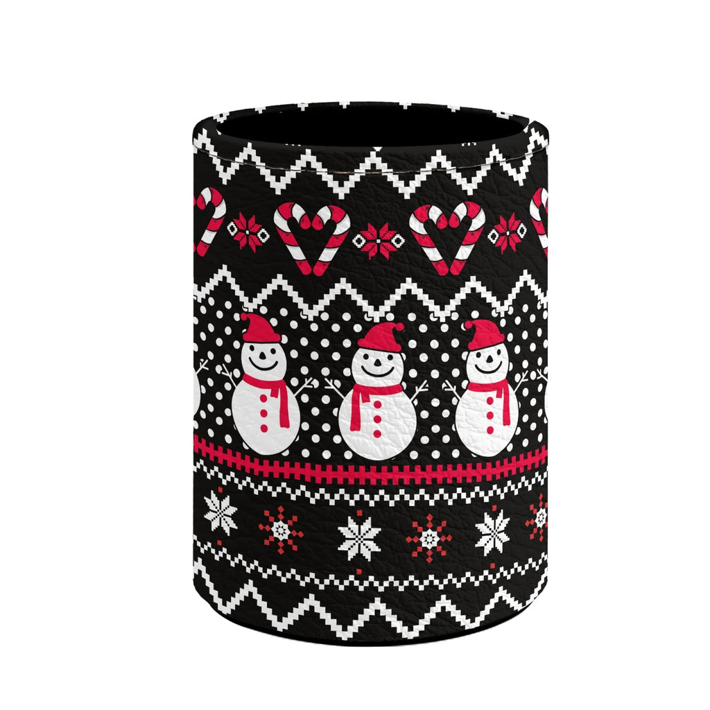 Christmas Pencil Holder Desk Drawer Organizer Leather Pen Container Y71466