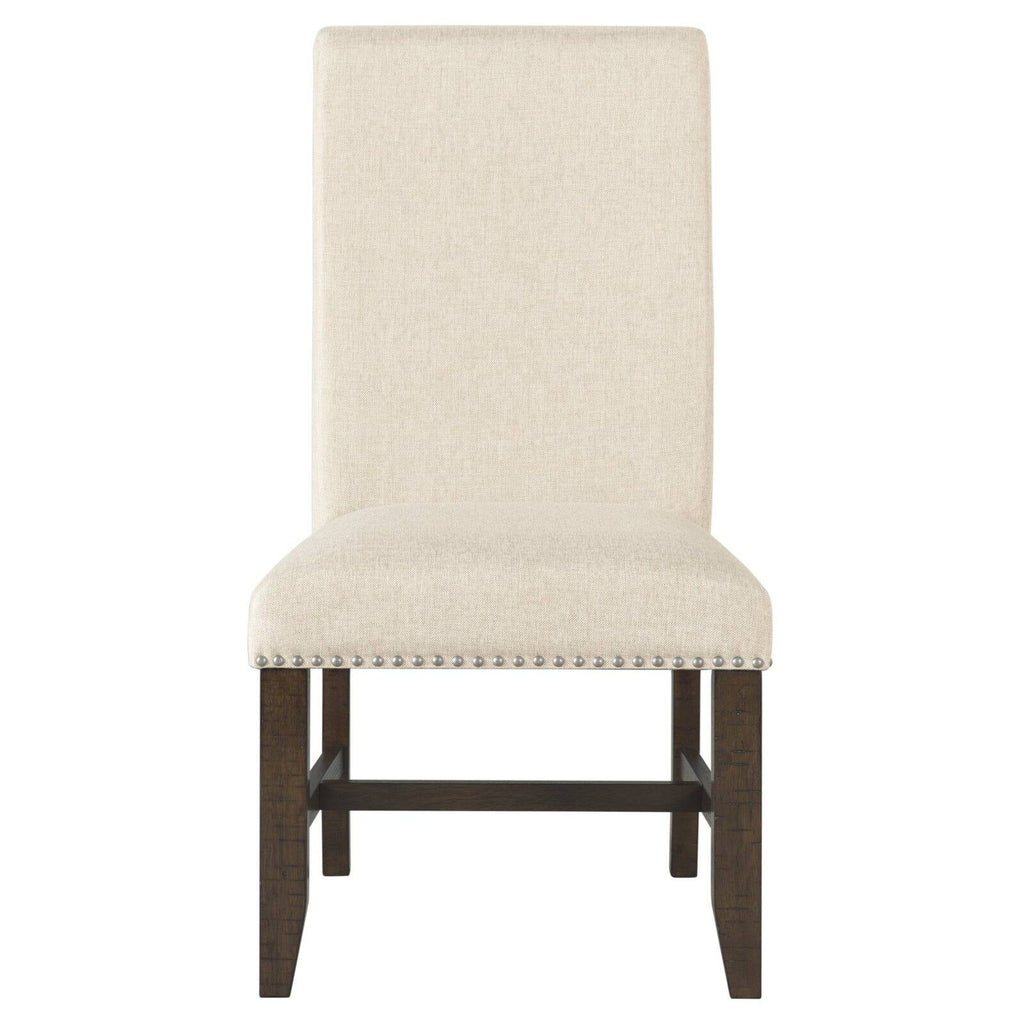 7PC Dining Set Table & 6 Fabric Side Chairs B487