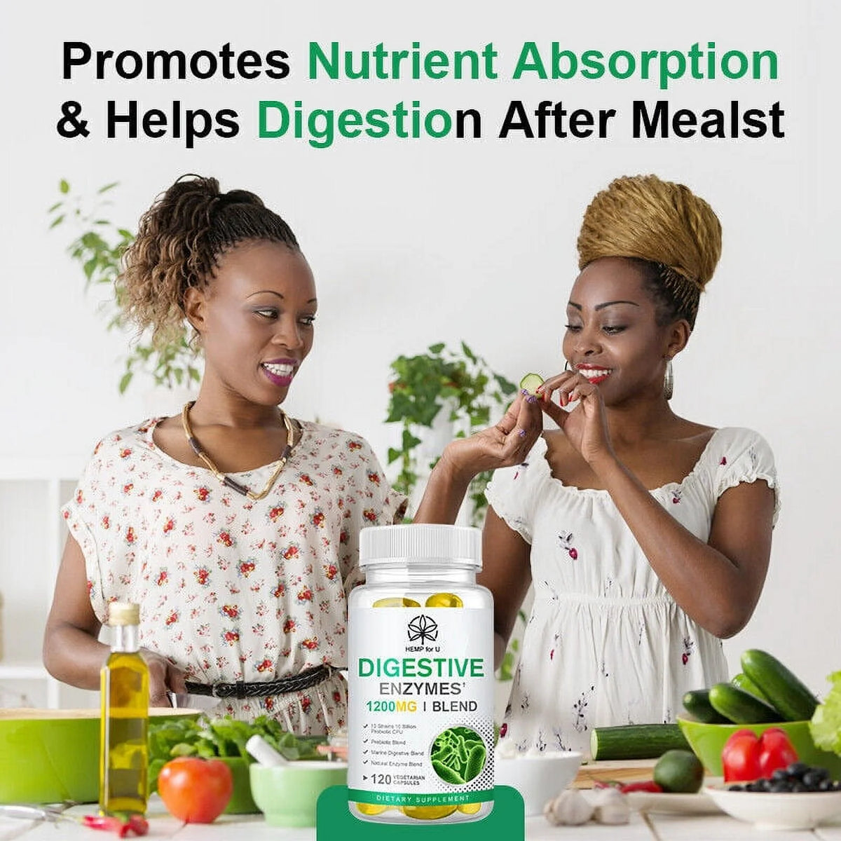 Probiotic Digestive Multi Enzymes 1200 mg 60 Capsules B526288