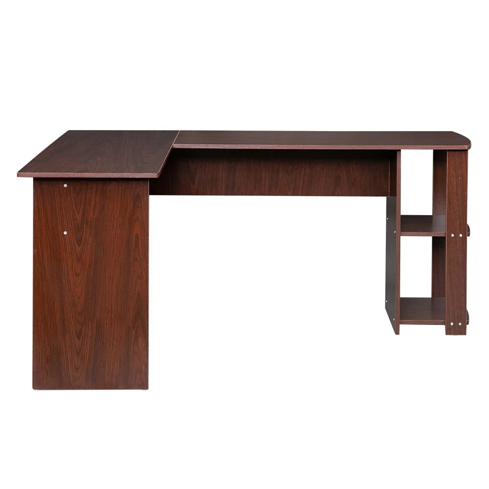 L-Shaped Computer Desk with Storage Shelves A9113