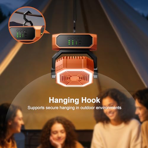 Portable Camping Fan with LED Lantern & Flashlight, 20000mAh Rechargeable Battery M3810