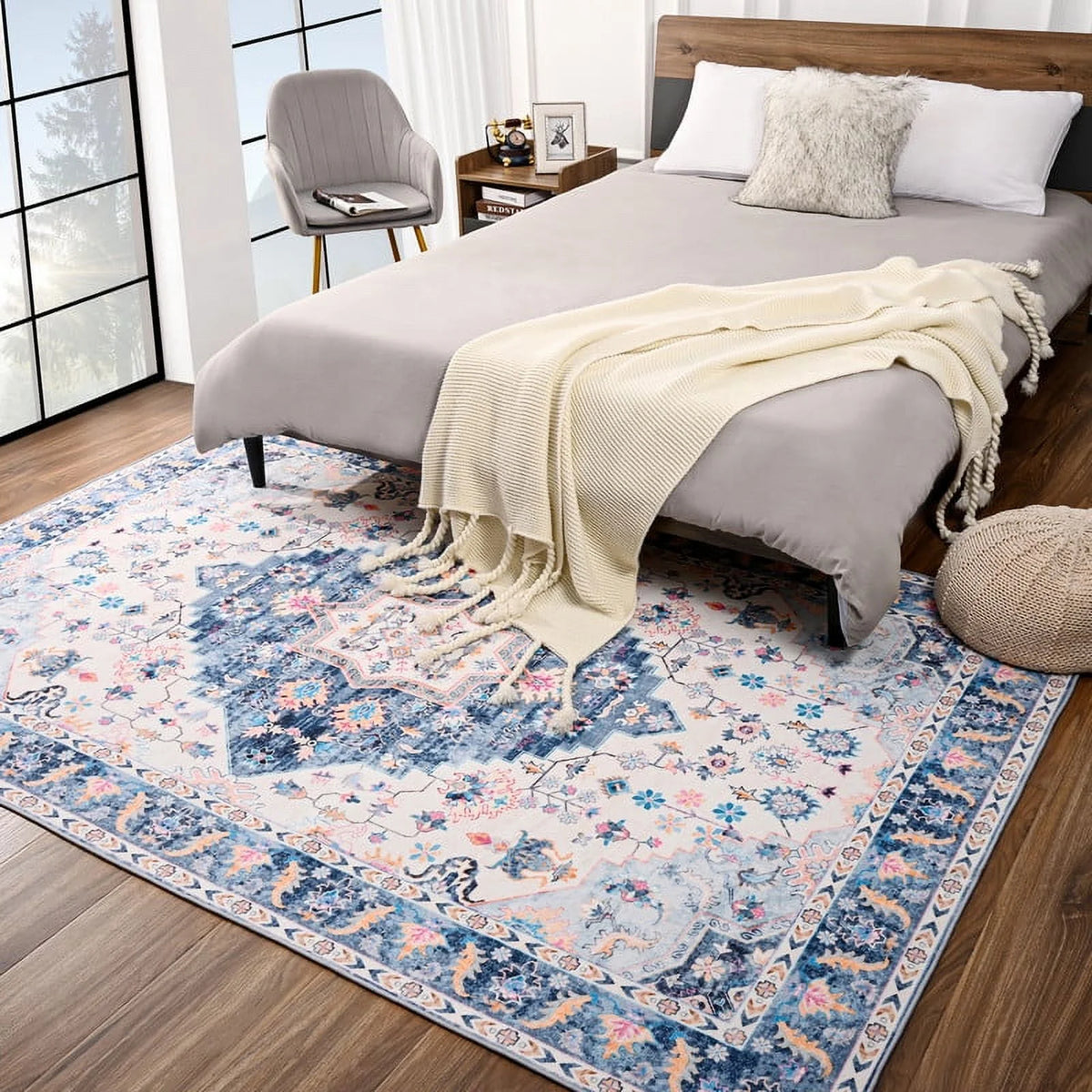 Blue 5'x8' Persian Area Rug U88240