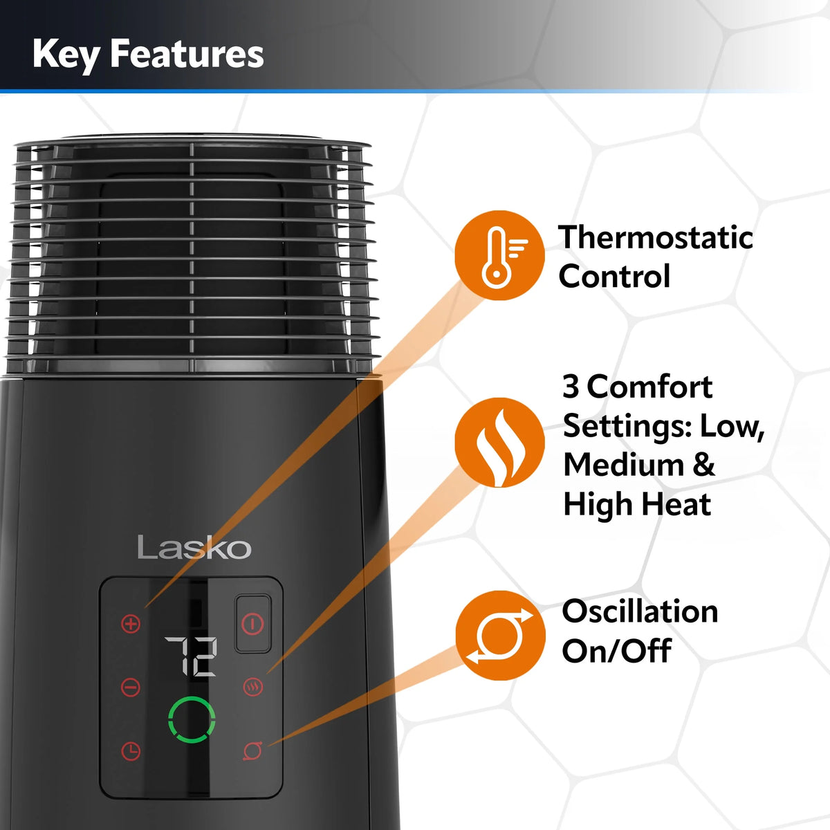 24" 1500W Oscillating Ceramic Space Heater W248